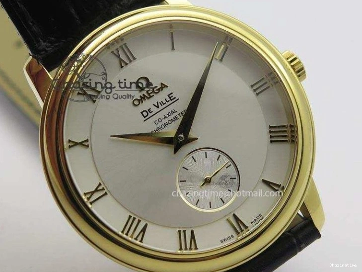 0310 Contemporary De Ville MK 1:1 Best Edition YG White Dial On Black Leather Asian Seagull T1701 (Sec@6) 8233